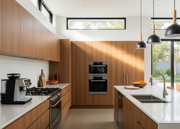 Kitchen with breakfast bar in Melbourne townhouse
